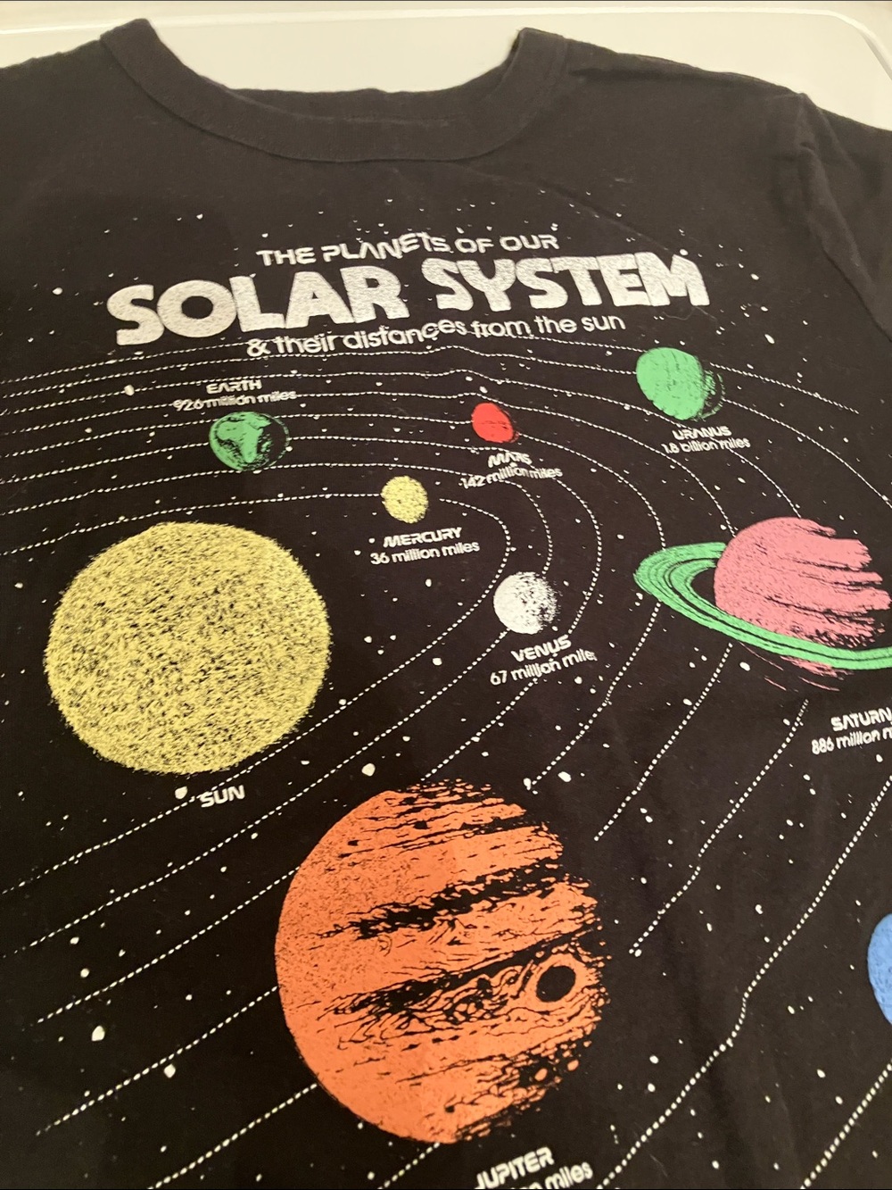 Back to school 📚 GAP Black Tee with Colorful Solar System Graphic